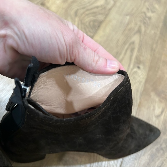 AGL dark brown suede ankle moc croc boot Size 38.5 / US 8.5 - Picture 13 of 16